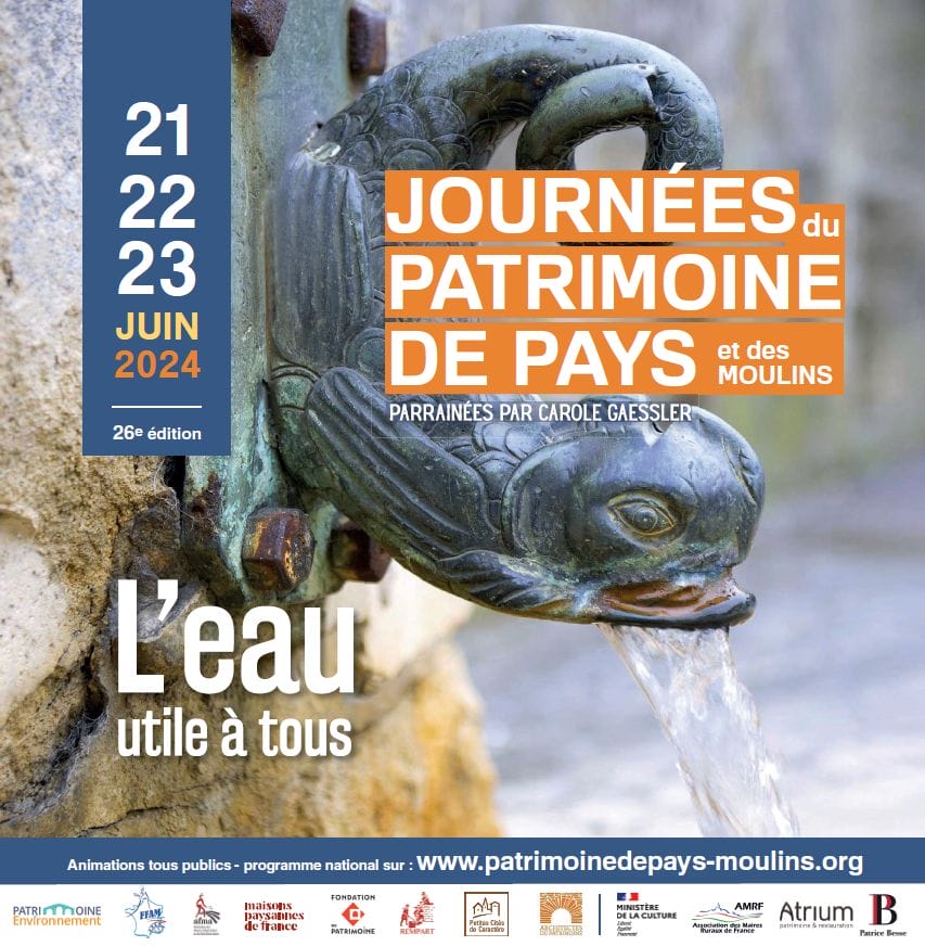 Affiche 2024 des Journées du Patrimoine de Pays et des Moulins